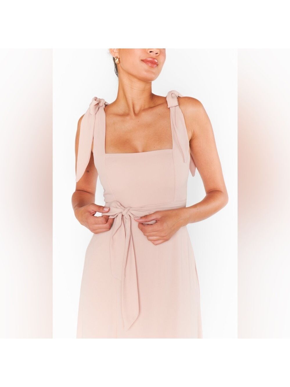 Show Me Your Mumu: Claire Midi Dress in , Luxe Satin, and Crisp - Picture 8 of 8